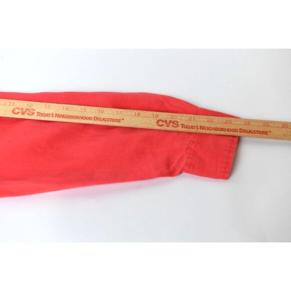 Pure Linen 100% Linen Long Sleeve Button Down Shirt Coral Color Size 16 - Picture 11 of 13